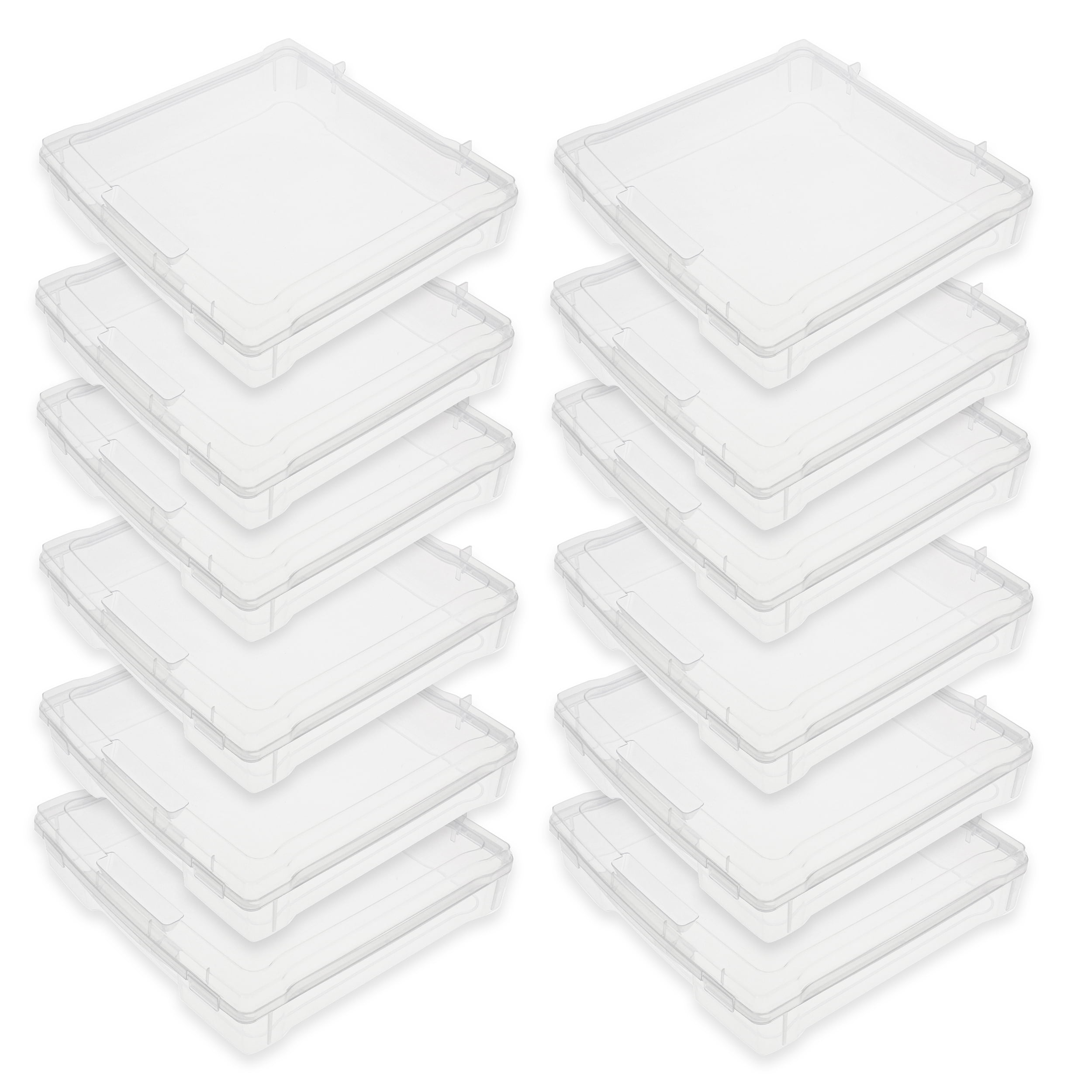 7Penn Plastic Storage Box, 12pk 12in x 12in Scrapbook Paper Storage