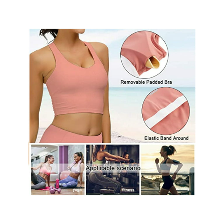 NCLAGEN 2 In 1 Women Yoga Vest Square Neck Sports Bra Removable Chest Pad  Fitness Running Crop Tank Top Workout Gym Underwear