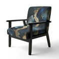 thumbnail image 3 of Designart "Modern Fluid Gold And Blue Ii" Upholstered Modern & Contemporary Accent Chair and Marble Abstract Arm Chair - Multiple Color & Pattern, 3 of 7