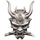 thumbnail image 1 of Etiqueta engomada japonesa Oni Samurai de aleación de Zinc de Metal de moda fantasma colmillos Guerrero muerte emblema calcomanía apto Plata Yotijar Pegatina japonesa, 1 of 7