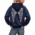 thumbnail image 2 of sususu Hoodies for Women Angel Print Pullover Hoodie For Retro Graphic Streetwear Casual Soft Comfortable Sweatshirt With Front Pocket (Navy,S), 2 of 4