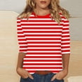 thumbnail image 2 of Long Sleeve Shirts For Women New Shoulder Seven Quarter Sleeve T Shirt Summer Top Womens Long Sleeve Tops, 2 of 5