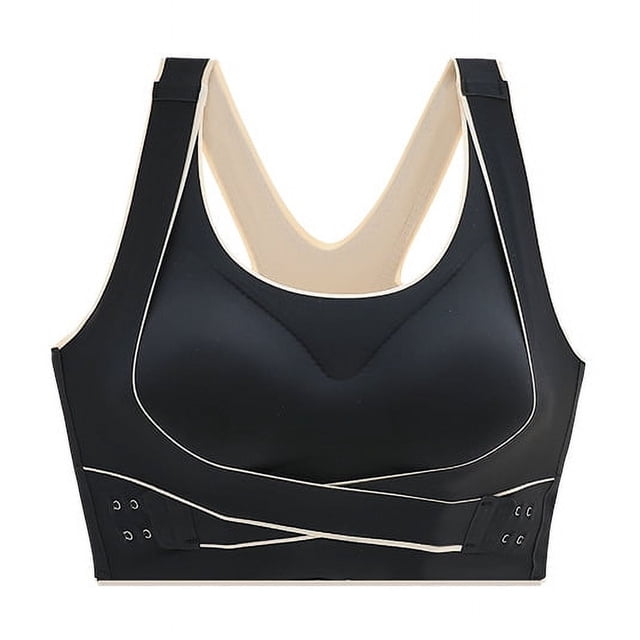 Sujetador deportivo ajustable sin aros de acero para mujer, ropa interior fina de talla grande sin costuras con hebilla delantera y parte trasera hermosa