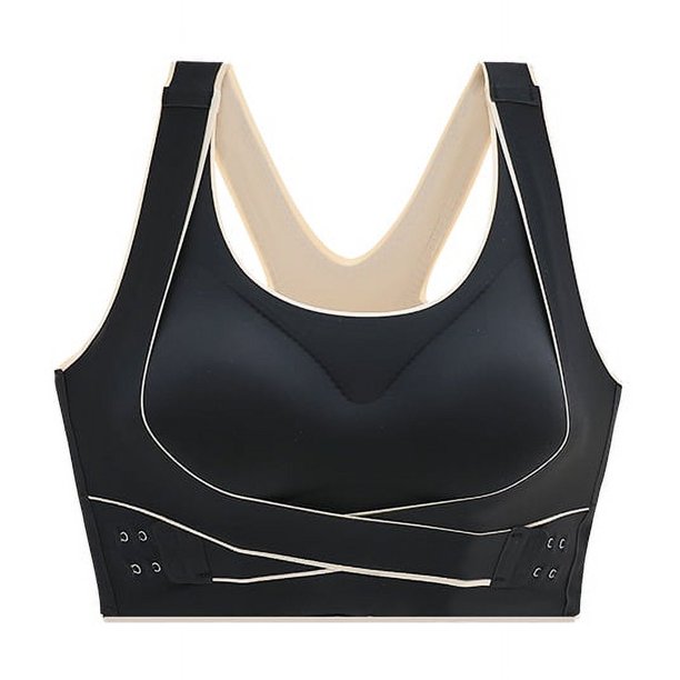 Sujetador deportivo ajustable sin aros de acero para mujer, ropa interior fina de talla grande sin costuras con hebilla delantera y parte trasera hermosa