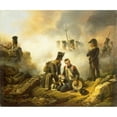 thumbnail image 2 of Horace Vernet 23x20 Black Ornate Framed Double Matted Museum Art Print Titled: The Dog of the Regiment Wounded (1819), 2 of 5