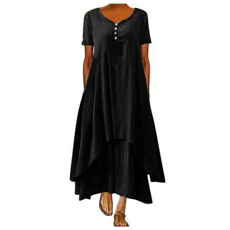 

Qufokar Fall Maternity Clothes Dresses for Summer Long Irregular Dress Casual Sleeve Solid V-Neck Loose Short Dress Women Women S Dress