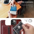 thumbnail image 6 of for iPhone 13 Wallet Case with Card Holder,PU Leather Kickstand Card Slots Case Double Magnetic Clasp Durable Shockproof Cover for iPhone 13 Brown-SK, 6 of 14