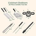thumbnail image 3 of Juego de utensilios para plancha Cuisinart de acero inoxidable de 24 piezas con bolsa, 3 of 9