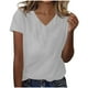 thumbnail image 1 of Blusas de Manga Corta para las Mujeres Verano Color Sólido V-Cuello Blusa de Manga Corta, Poliéster Casual Top para las Mujeres, Lavado a Mano Toda la Temporada, 1 of 4