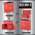 thumbnail image 4 of SOLAURA 8-Drawer Rolling Tool Chest Metal Tool Box Lockable Storage Cabinet with Wheels, Red, 4 of 9