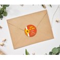 thumbnail image 2 of Darling Souvenir Round 45 Pcs Sunflower Save The Date Stickers Wedding Personalized Bride Groom Names And Date Envelope Seals - Orange, 2 of 4