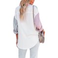 thumbnail image 6 of GXFC Womens Color Block Button Down Shirts Long Sleeve Oversized Boyfriend Blouses Tops with Pockets, 6 of 9