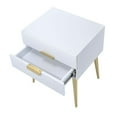 thumbnail image 4 of Glavbiku Modern Nightstand with 2 Drawers,Bedside Table with Gold Metal Legs,White,Adult, 4 of 10