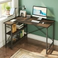 thumbnail image 5 of Bestier 47 inch Corner L-Shaped Desk with Storage Shelves Home Office Desk in Brown, 5 of 10