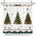 thumbnail image 6 of Nanqianyi Christmas Polyester Shower Curtain,Xmas Tree Gift Box Winter Holiday Bathroom Decor,36 x 72 Inch,With Hooks, 6 of 7
