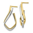 thumbnail image 2 of Leslie's Real 14kt Two-tone Polished Post Earrings; for Adults and Teens; for Women and Men, 2 of 3