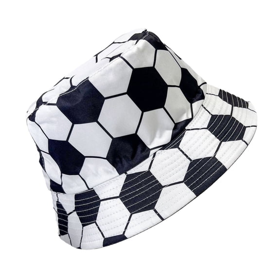 Soccer Themed Bucket Hat Light Weight Breathable Polyester Fisherman Cap For Running Cycling Football Outdoor Sports