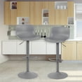 thumbnail image 4 of AmeriHome Full Back Gray Plastic Adjustable Height Solid Color Monochromatic Bar Stool Set- Powder Coat Matte Paint Finish, 4 of 5
