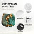 thumbnail image 4 of Balery Emerald Color Gold Marble Pattern Women's Running Shorts with Liner 2 Pockets Elastic Workout Athletic Gym Yoga Shorts-Small, 4 of 7