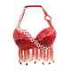thumbnail image 5 of de Danza de Vientre con Lentejuelas Borlas de Flecos Ajustabe Top Brillante Ropa de Disfraz para de Halloween Rojo M BLESIY Sujetador de traje de baile, 5 of 8