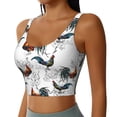 thumbnail image 2 of Goofa Cool Chicken Printed Sports Bras for Women, High Impact Running Bra Workout Crop Tank Tops Longline Sports Bra Push up-Small, 2 of 9