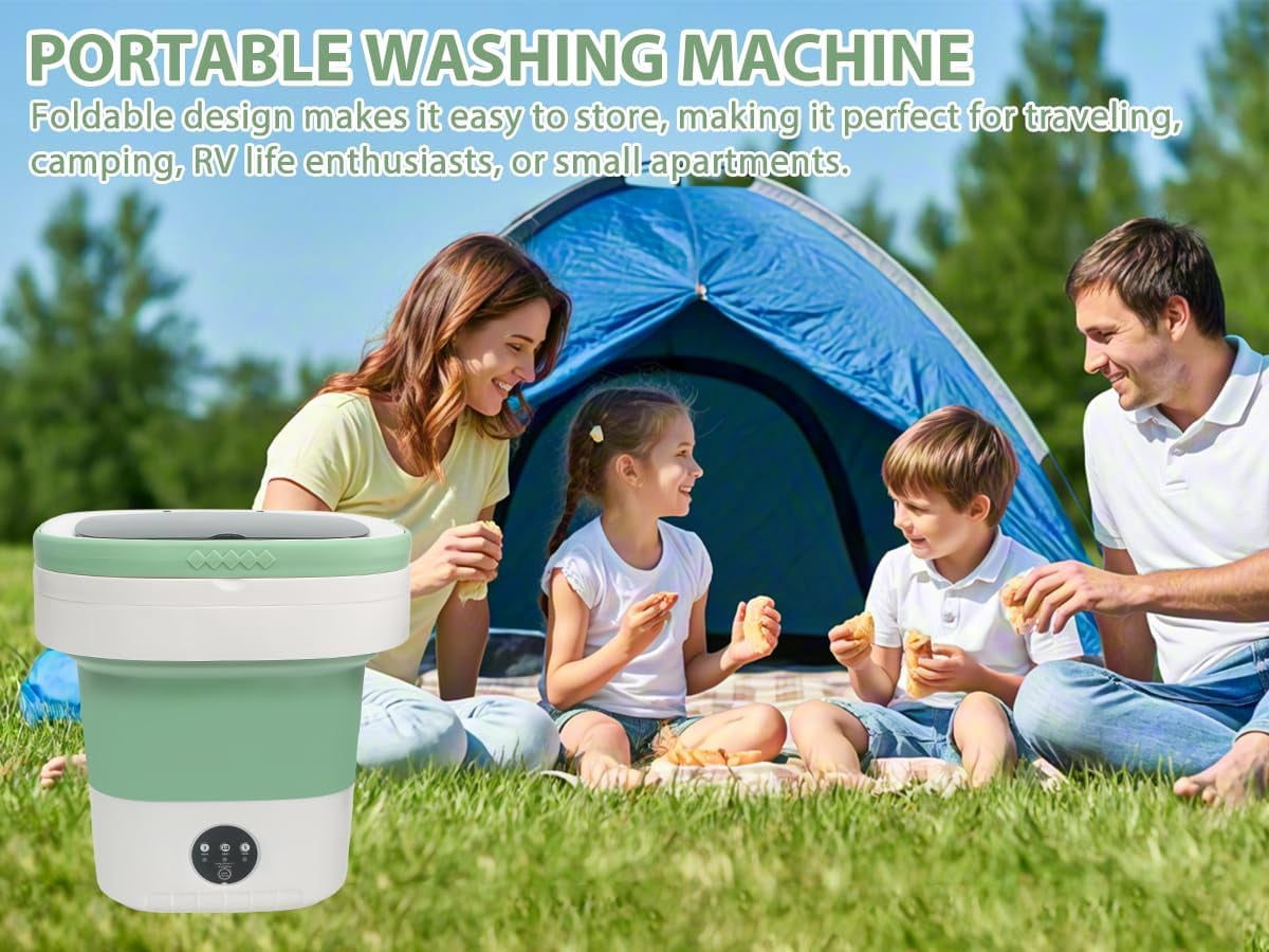 17L Portable Mini Washing Machine, Foldable Compact Washer with Spin Dryer, 3 Wash Modes for Baby Clothes, Underwear & Socks, Perfect for Apartments, Travel, Dorm & RV Living