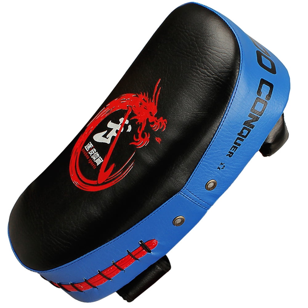 Curved Pad Boxing Punching Training Mitts Arm Focus Target for Martial Arts Taekwondo Karate Muay Thai UFC MMA Sanda Drill PU Leather Red Flexzion Kicking Strike Shield