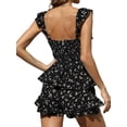 thumbnail image 4 of Floral Print Women Sleeveless Ruffle Layer Jumpsuit Rompers, 4 of 4