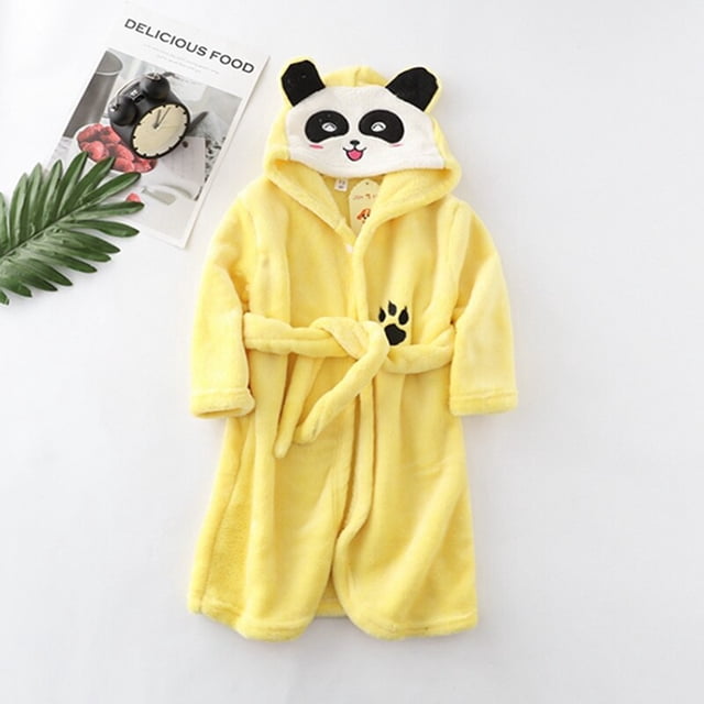 Albornoz para bebé, bata de baño suave con capucha para niños, ropa de algodón para niños, toallas de manga larga para niñas, ropa de dormir de invierno, albornoz de animales para niños 7T 8T Gao Jinjia LED