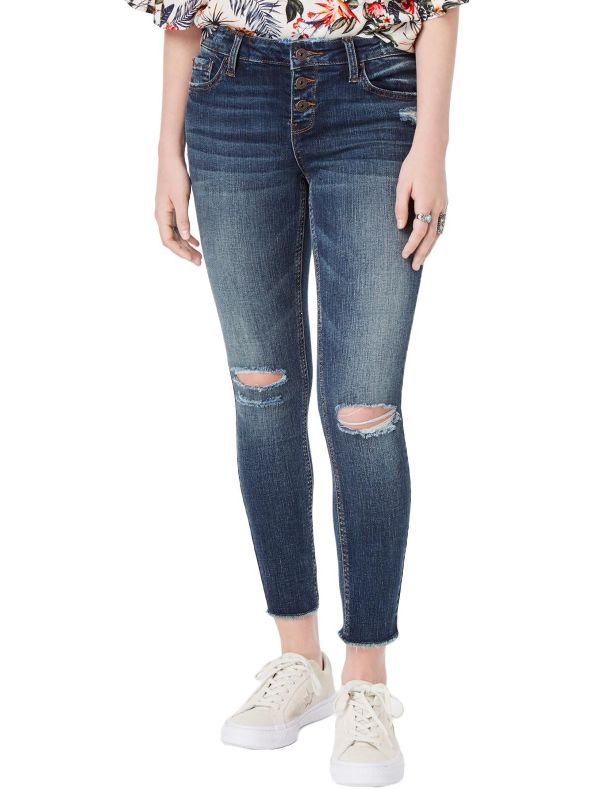 Vanilla Star - Vanilla Star Womens Denim Distressed Skinny Jeans Blue 3 ...