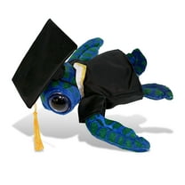 DolliBu Blue Sea Turtle Graduation Plush Toy - Super Soft Turtle Plush Graduation Stuffed Animal Dress Up with Graduation Gown and Cap with Tassel Outfit - Congratulatory Graduation Gift - 10 Inches