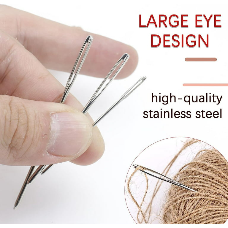 18pcs 3 Size Large-Eye Blunt Needles, 2/2.36/2.75inch Yarn