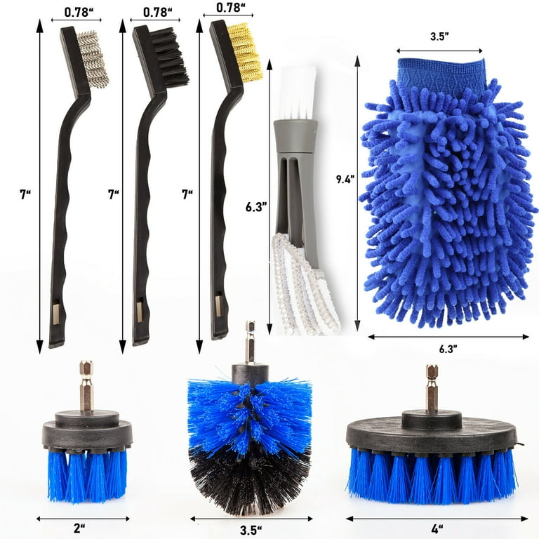 Car Cleaning Kit Interior Detailing Wash Brushes Drill Engine Wheel Clean  Set