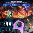 thumbnail image 4 of Wireless Switch Pro Controller Compatible with Switch / Switch Lite / Switch OLED / PC,Consloe 6-Axis Turbo Dual Vibration,Programmable with back buttons,Black (Purple + Green), 4 of 10