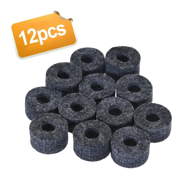 For 12pcs Cymbal Felts Hi-Hat Clutch Felt Drum Set Cymbal Stand Felt Washer Small Size Gray