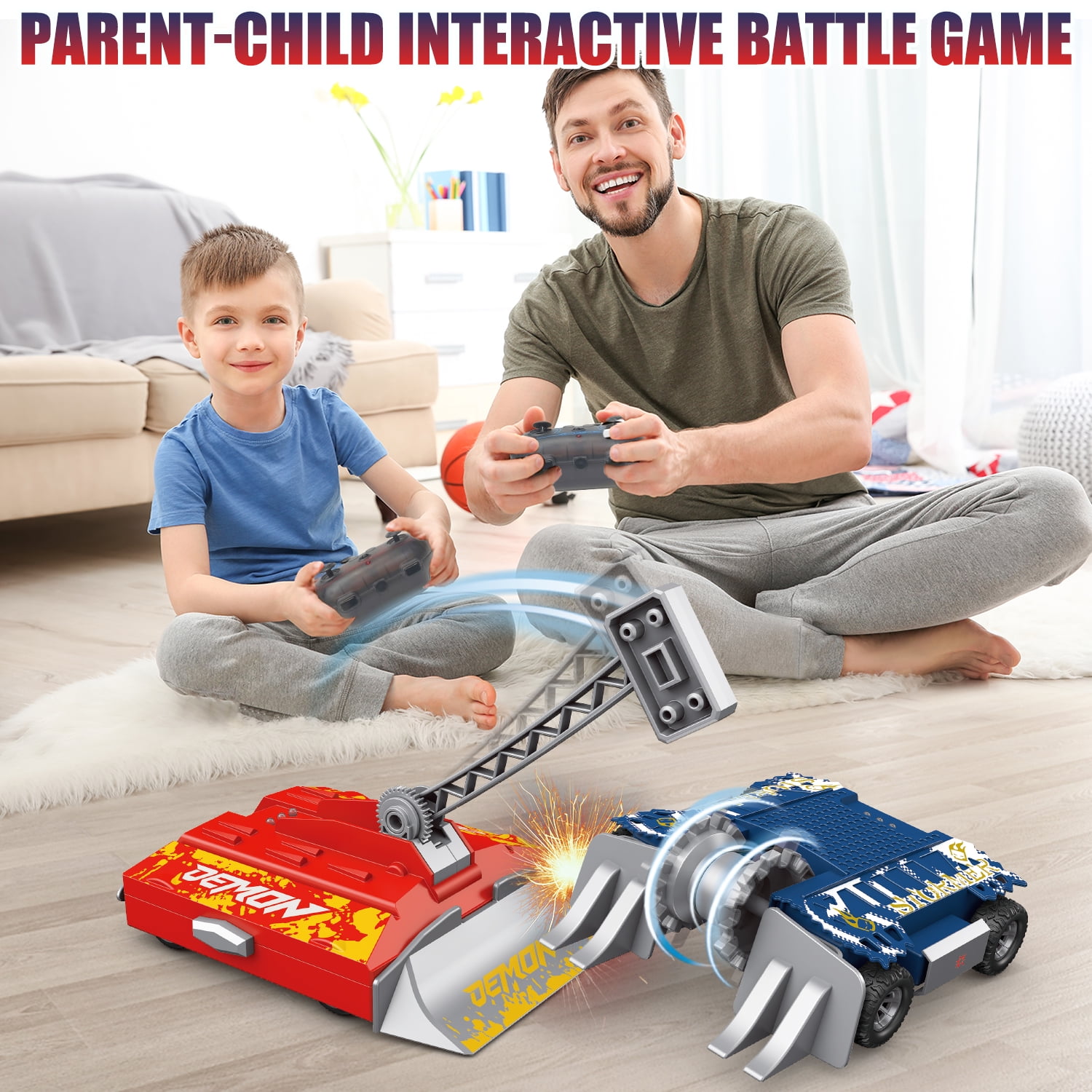 Remote Control Battle Robots, 2-Player Battle Robots Arena Set, 2.4Ghz Interactive RC Fighting Robot Toy, STEM Toys Gifts for Boys Girls