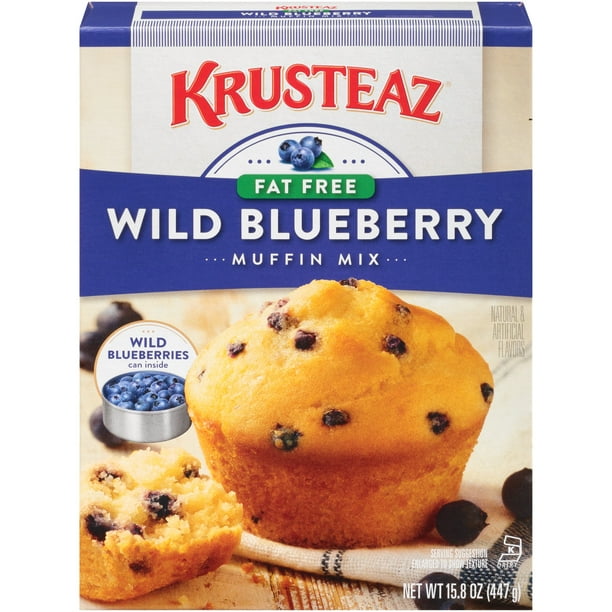 Krusteaz Fat Free Wild Blueberry Muffin Mix 15.8 oz. Box