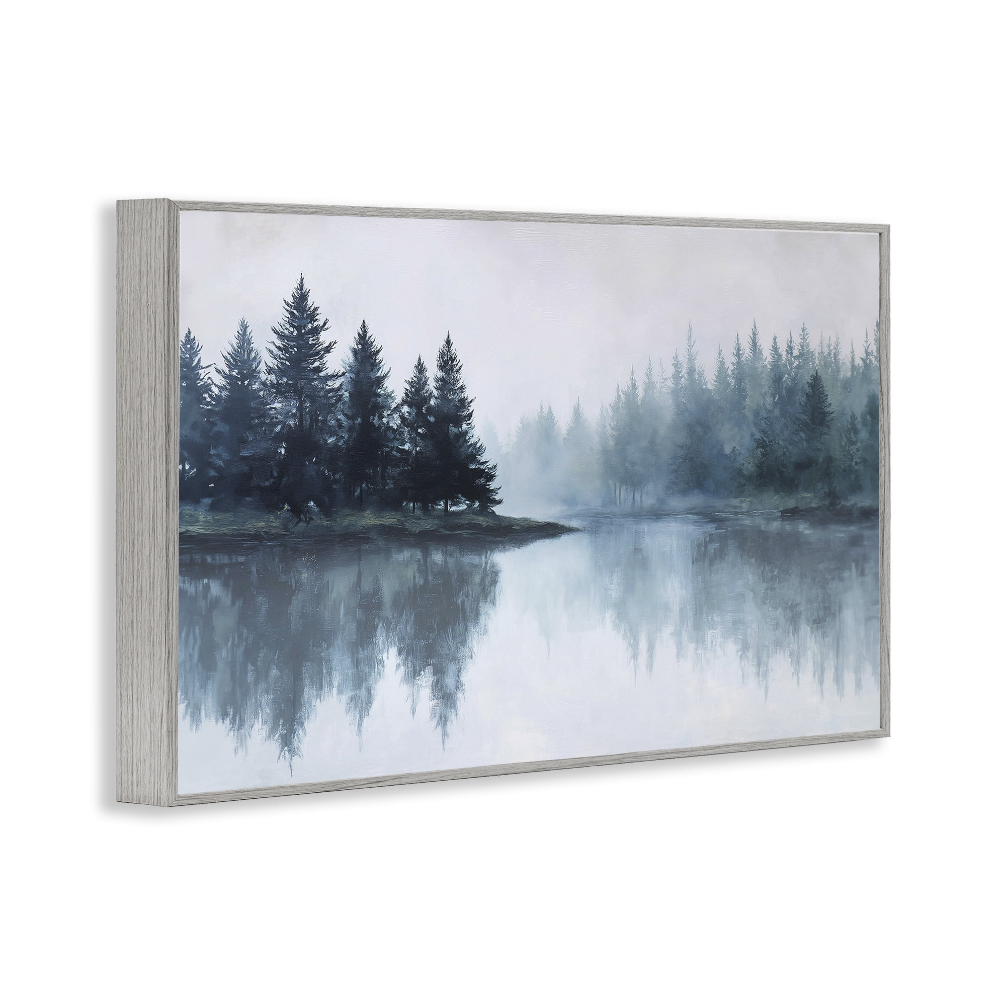 Stupell Industries Indigo Tree Reflections Gray Framed Giclee Art, design by Jacky Ngan