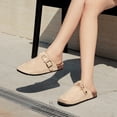 thumbnail image 3 of Lezzglt Women's Suede Clogs, Cork Footbed Leather Mules Slip-on Sandals with Arch Support, Non-Slip Adjustable Buckle Summer Shoes for Men & Women, 3 of 10