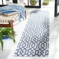 thumbnail image 2 of SAFAVIEH Martha Stewart Cotton Geometric Runner Rug, Blue/Grey, 2' x 8', 2 of 7