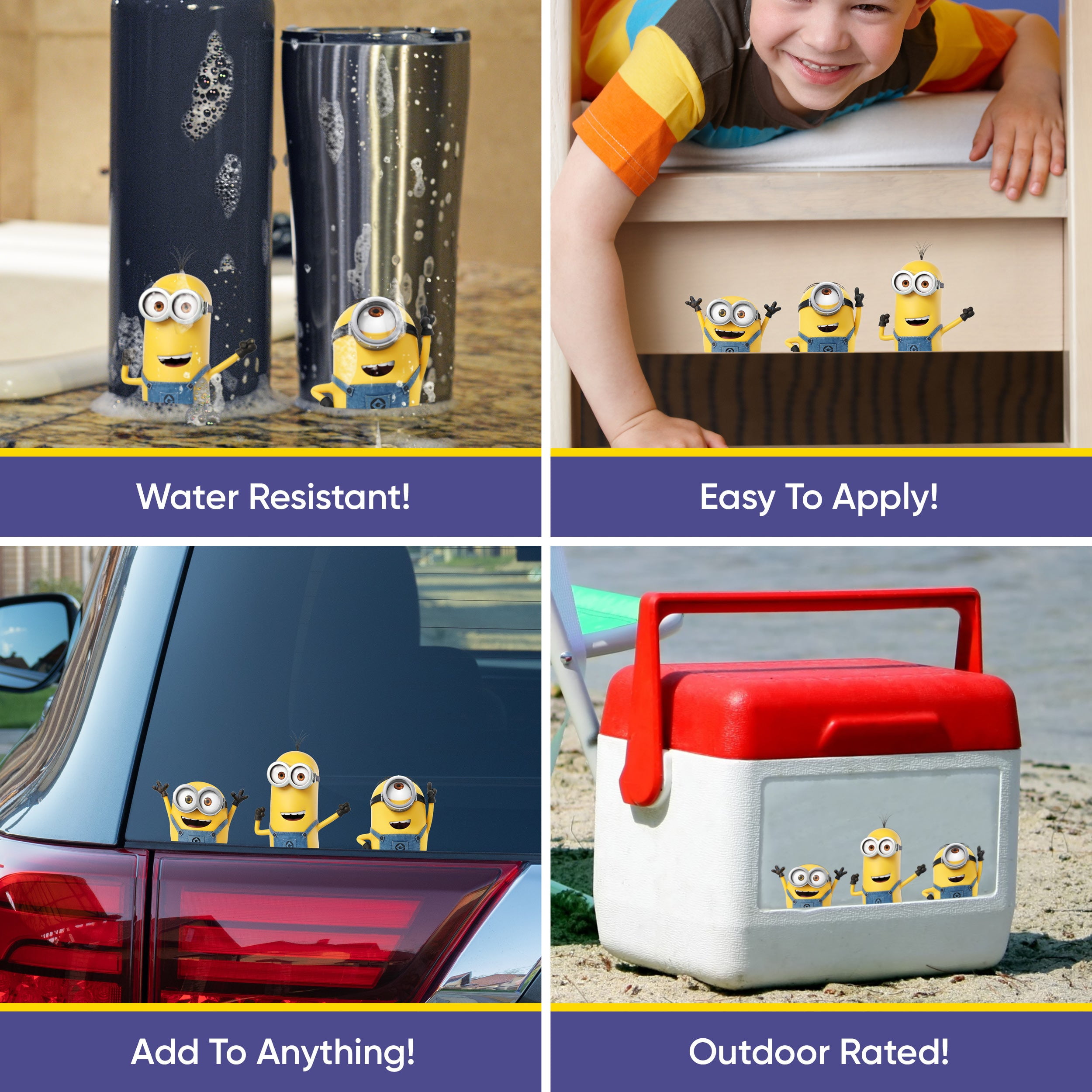(2 pack) Minions Peeking Vinyl Car Decals