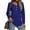 Blue, variant on V-neck T Shirts for Women Casual Long Sleeve Tunic Tops Curve Hem Fall Button Shirts