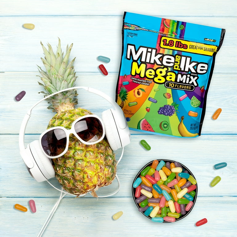 Mike Ike Mega Mix Sour Stand Up Bag, 10 Ounces, 8 per Case, Price/Case