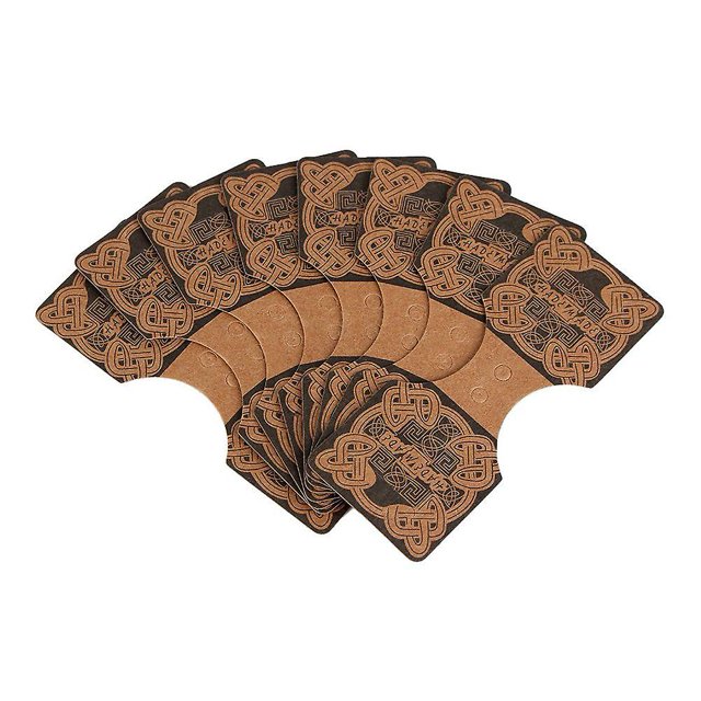 100 unidades/lote de tarjetas de presentación de papel Kraft de 9cm x 3,5 cm de estilo vintage, tarjetas de presentación de tarjetas de joyería, soporte para colgar, pulsera de cartón que muestra la t Feliz Sencillez