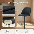 thumbnail image 4 of COLAMY Modern Adjustable Bar Stools, Set of 4 Swivel Kitchen Counter Stools, 25"-33" Height, Premium Faux Leather for 35"-45" Tables, Black, 4 of 9