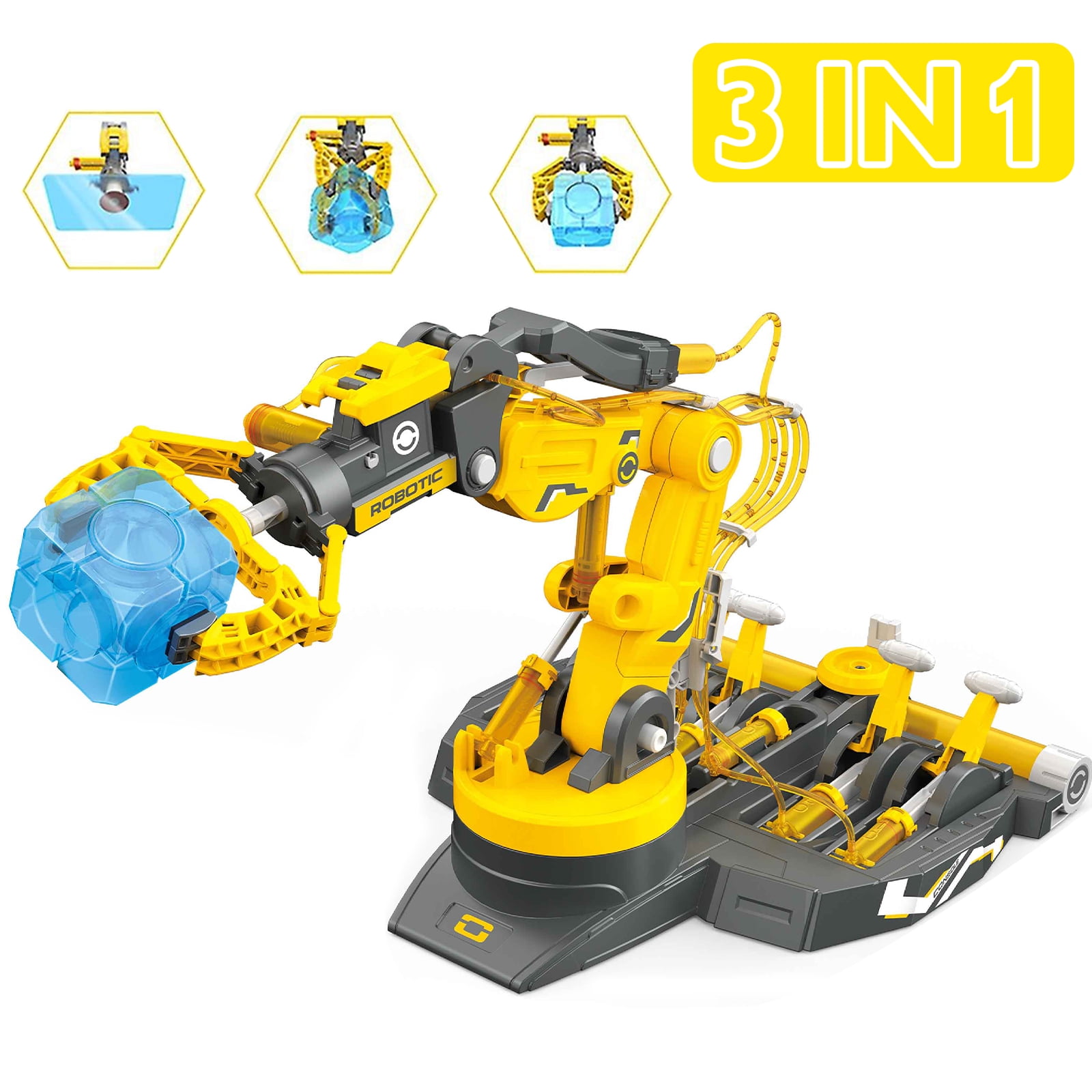 PUPWER 3 in 1 Hydraulic Arm Kit Robotic Arm Engineering Kit STEM