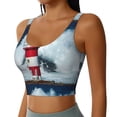 thumbnail image 2 of Pofeuu Circular Lighthouse Print Sports Bra for Women Sexy Vest Yoga Running Gym Fitness Crop Bras Tops-X-Large, 2 of 8