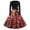 Deep Red, variant on Christmas Dresses for Women Snowflake Dress Christmas Party Costumes Long Sleeve Plus Size Cute Crew Neck Vintage Dresses Glitter Xmas Tree Print Hepburn Swing Dress
