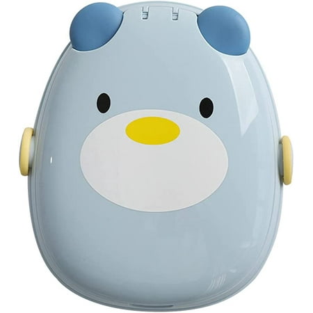 

Portable Separate Food Supplement Bowl Baby Cartoon Tableware Set for Going Out Eating Bowl with Fork and Spoon with Cover (Blue)