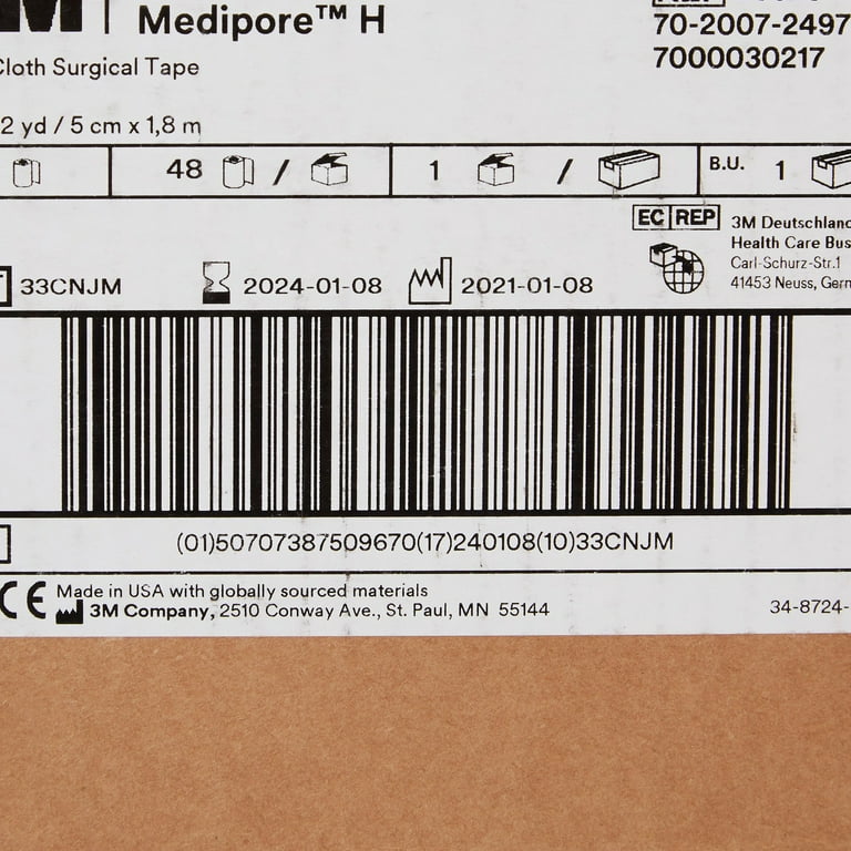 3M 2962 TAPE MEDIPORE 2X10YD Box of 12 - Oz Medical Supply